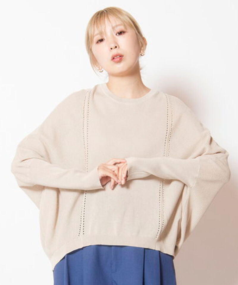  「切替ドルマンニットプルオーバー」|ニット・セーター|L.BEIGE