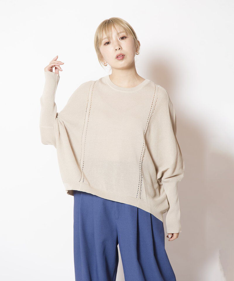  「切替ドルマンニットプルオーバー」|ニット・セーター|