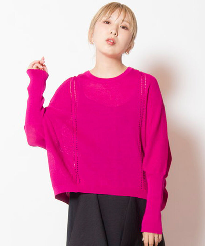  「切替ドルマンニットプルオーバー」|ニット・セーター|PINK