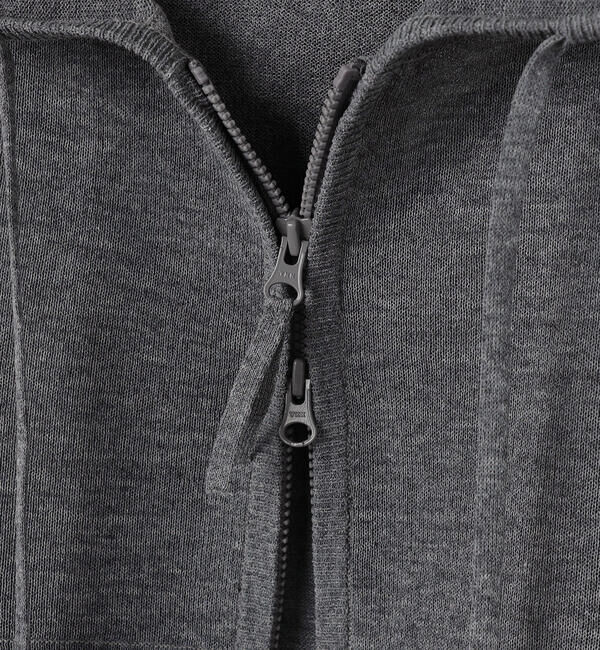 LE GLAZIK「LE GLAZIK | シアーニット ジップパーカー WOMEN」|ニット・セーター|