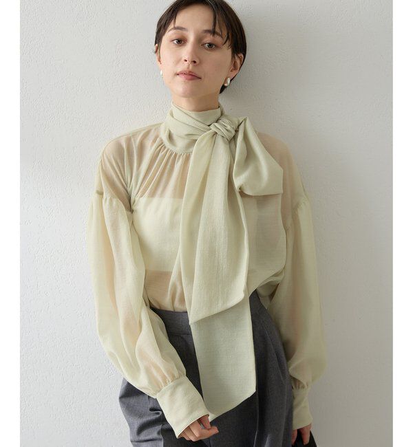  「オーガンザボウブラウス」|シャツ・ブラウス|イエロー