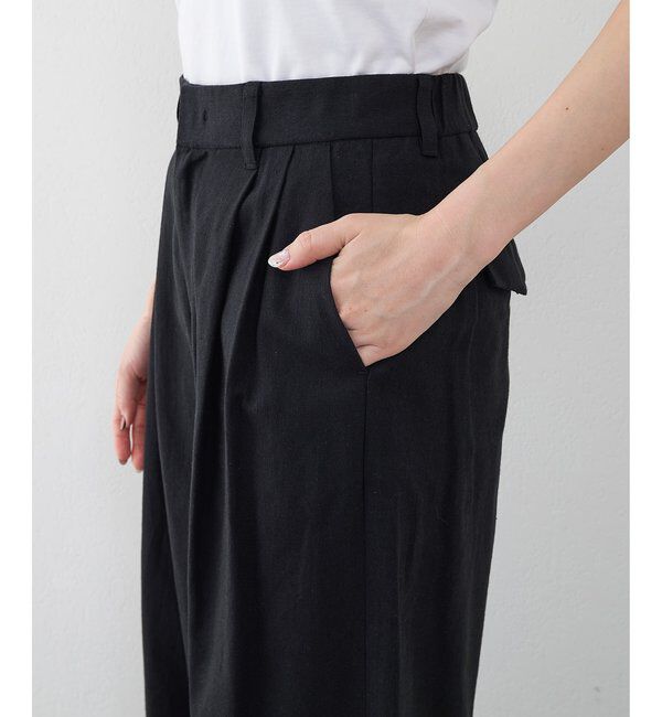 THE PAUSE「【THE PAUSE】コットンリネンタックパンツ」|チノ|