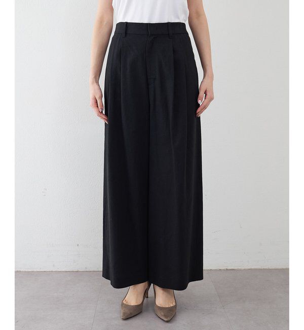 THE PAUSE「【THE PAUSE】コットンリネンタックパンツ」|チノ|