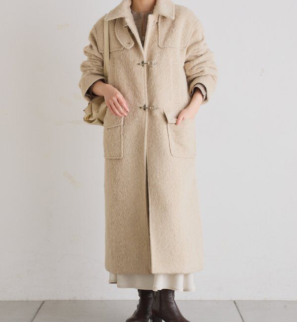  「【着映えコート/ウール混】シャギーロングコート」|その他|