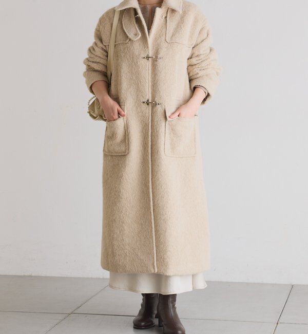  「【着映えコート/ウール混】シャギーロングコート」|その他|