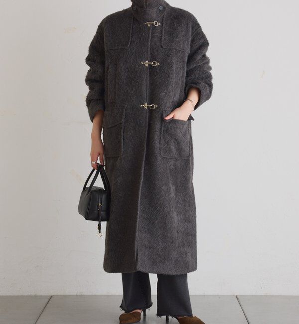 「【着映えコート/ウール混】シャギーロングコート」|その他|