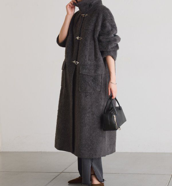  「【着映えコート/ウール混】シャギーロングコート」|その他|