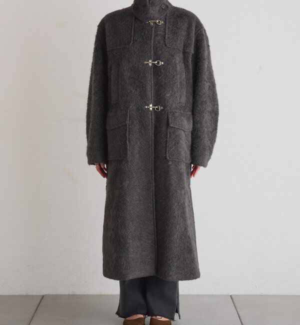  「【着映えコート/ウール混】シャギーロングコート」|その他|