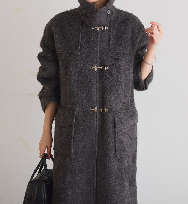  「【着映えコート/ウール混】シャギーロングコート」|その他|