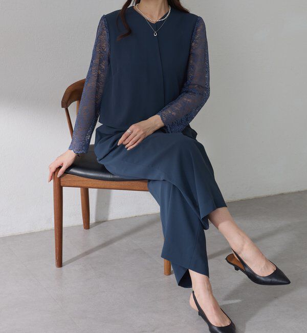  「【オケージョン】バックサテンジョーゼットールインワン」|ワンピース|