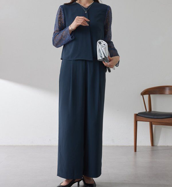  「【オケージョン】バックサテンジョーゼットールインワン」|ワンピース|