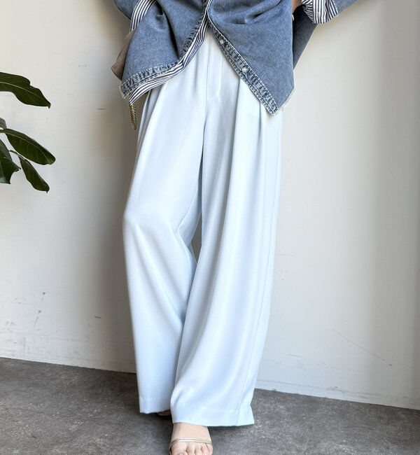  「【累計販売数3万枚突破/23色4サイズ展開！】タックワイドパンツ」|チノ|