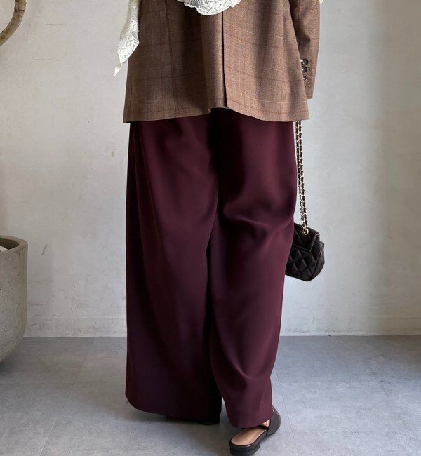  「【累計販売数3万枚突破/23色4サイズ展開！】タックワイドパンツ」|チノ|