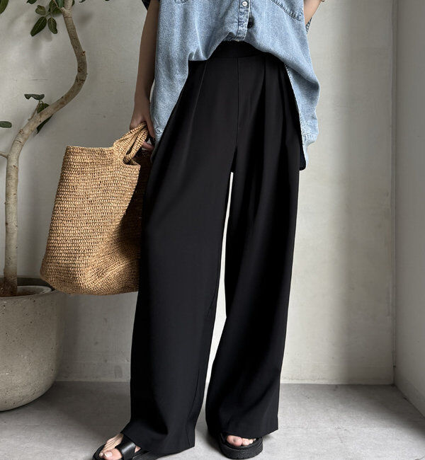  「【累計販売数3万枚突破/23色4サイズ展開！】タックワイドパンツ」|チノ|