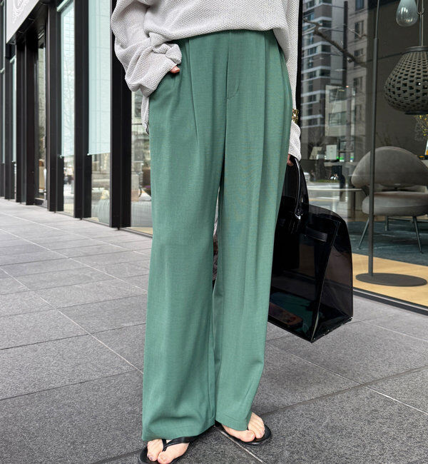  「接触冷感ワイドパンツ」|チノ|