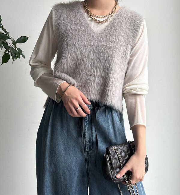  「【WEB限定】フェザーヤーンニットベスト＋ニットワンピースセット」|スーツ|