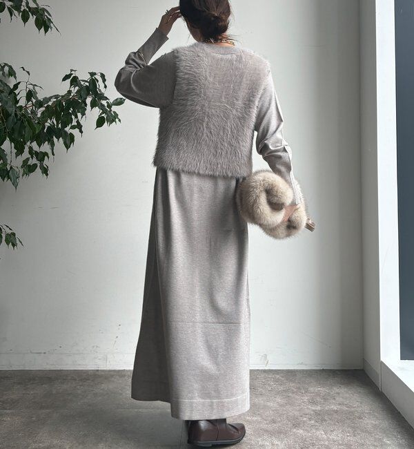  「【WEB限定】フェザーヤーンニットベスト＋ニットワンピースセット」|スーツ|