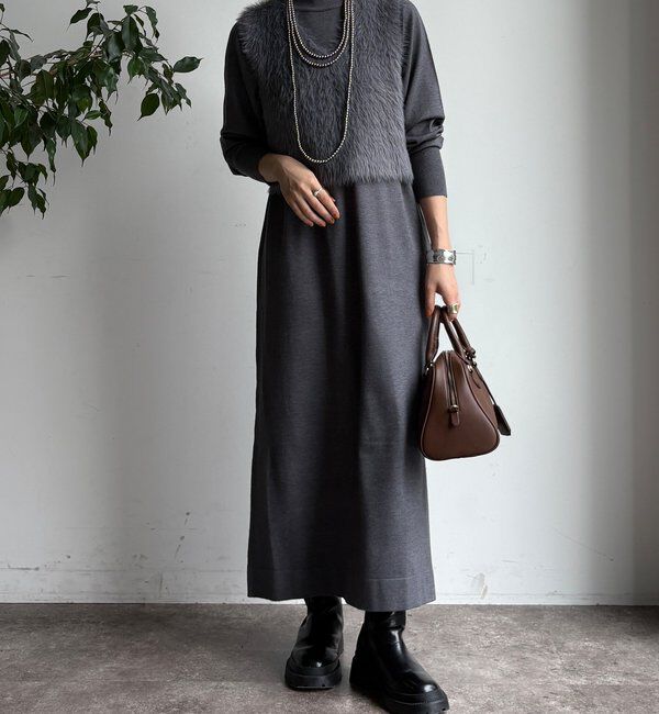  「【WEB限定】フェザーヤーンニットベスト＋ニットワンピースセット」|スーツ|