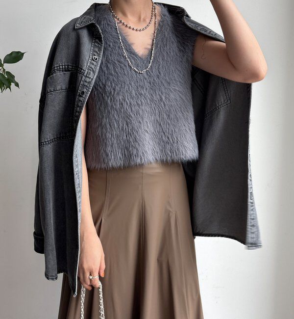  「【WEB限定】フェザーヤーンニットベスト＋ニットワンピースセット」|スーツ|