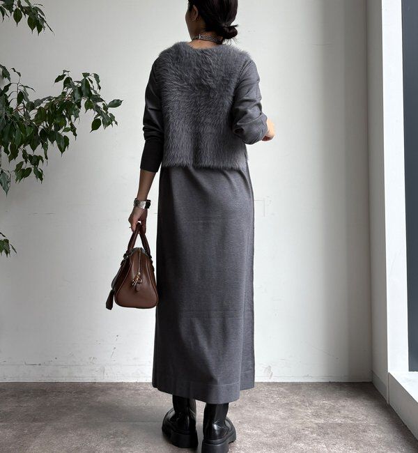  「【WEB限定】フェザーヤーンニットベスト＋ニットワンピースセット」|スーツ|