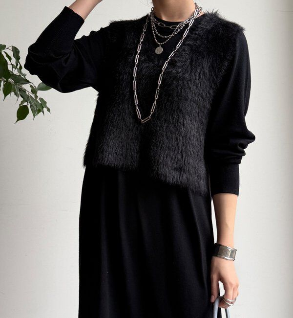  「【WEB限定】フェザーヤーンニットベスト＋ニットワンピースセット」|スーツ|