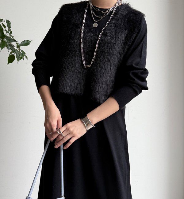  「【WEB限定】フェザーヤーンニットベスト＋ニットワンピースセット」|スーツ|