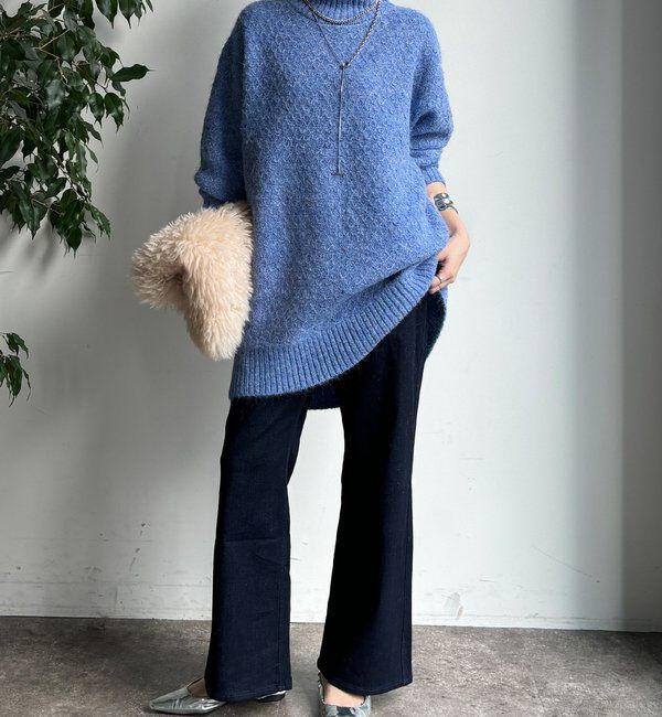  「【WEB限定】クロス編みタートルチュニック」|ニット・セーター|