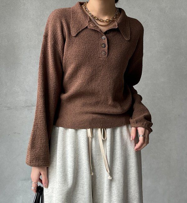  「【WEB限定】ブークレーポロニット」|ニット・セーター|