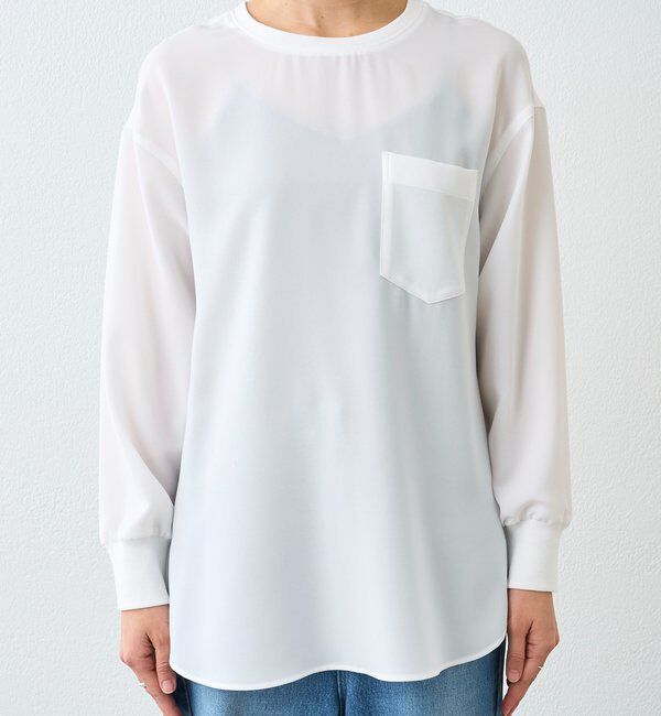  「【さらっと着やすい！/冷房・日焼け対策◎】ジョーゼットポケットブラウス」|シャツ・ブラウス|