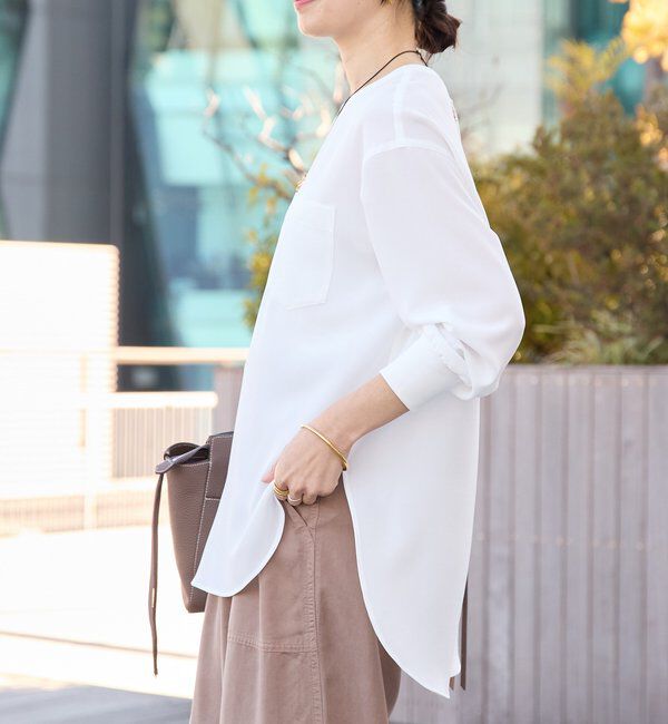  「【さらっと着やすい！/冷房・日焼け対策◎】ジョーゼットポケットブラウス」|シャツ・ブラウス|