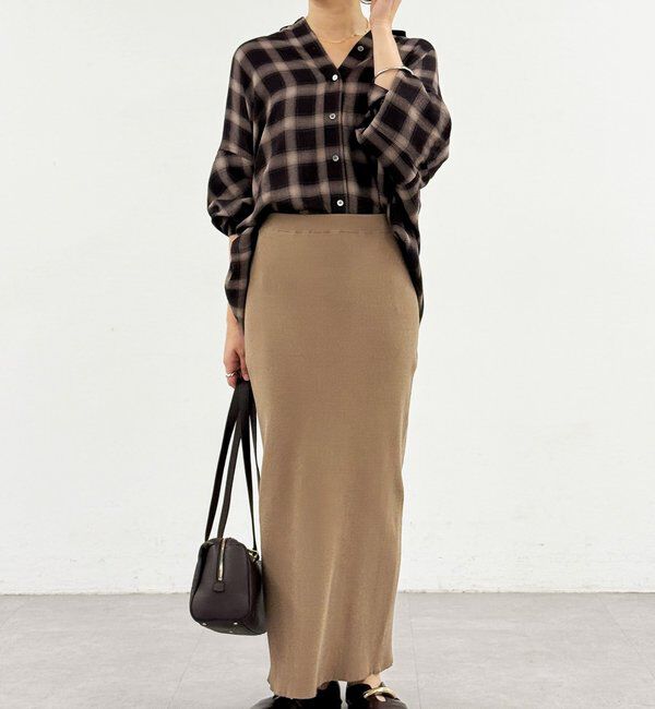  「【マイナス3kg/レビュー高評価☆】リブタイトスカート」|スカート|