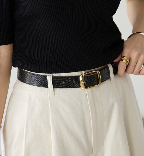  「【MONN.:.(モン)】SHIHOコラボ型押しベルト」|ベルト|