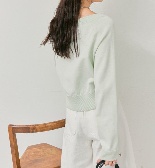  「ワイドネッククリアボタンカーディガン」|カーディガン|