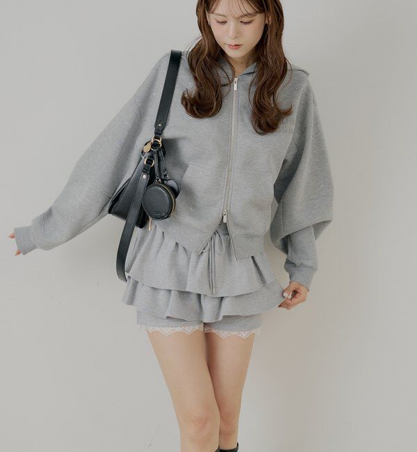  「レイヤードスウェットティアードショートパンツ」|チノ|