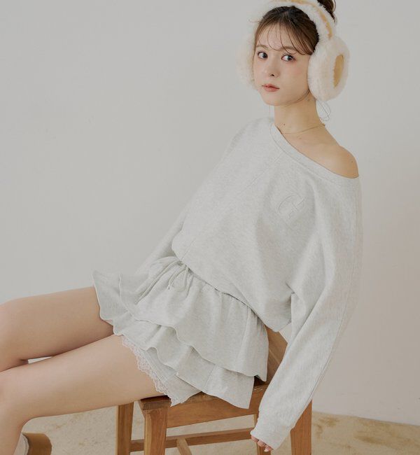  「レイヤードスウェットティアードショートパンツ」|チノ|