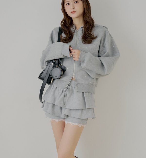  「レイヤードスウェットティアードショートパンツ」|チノ|