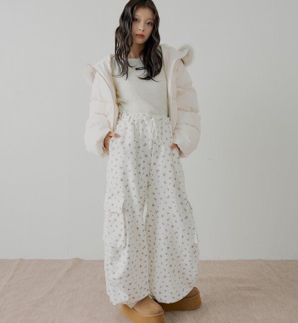  「ワイドカーゴパンツ」|チノ|ピンク