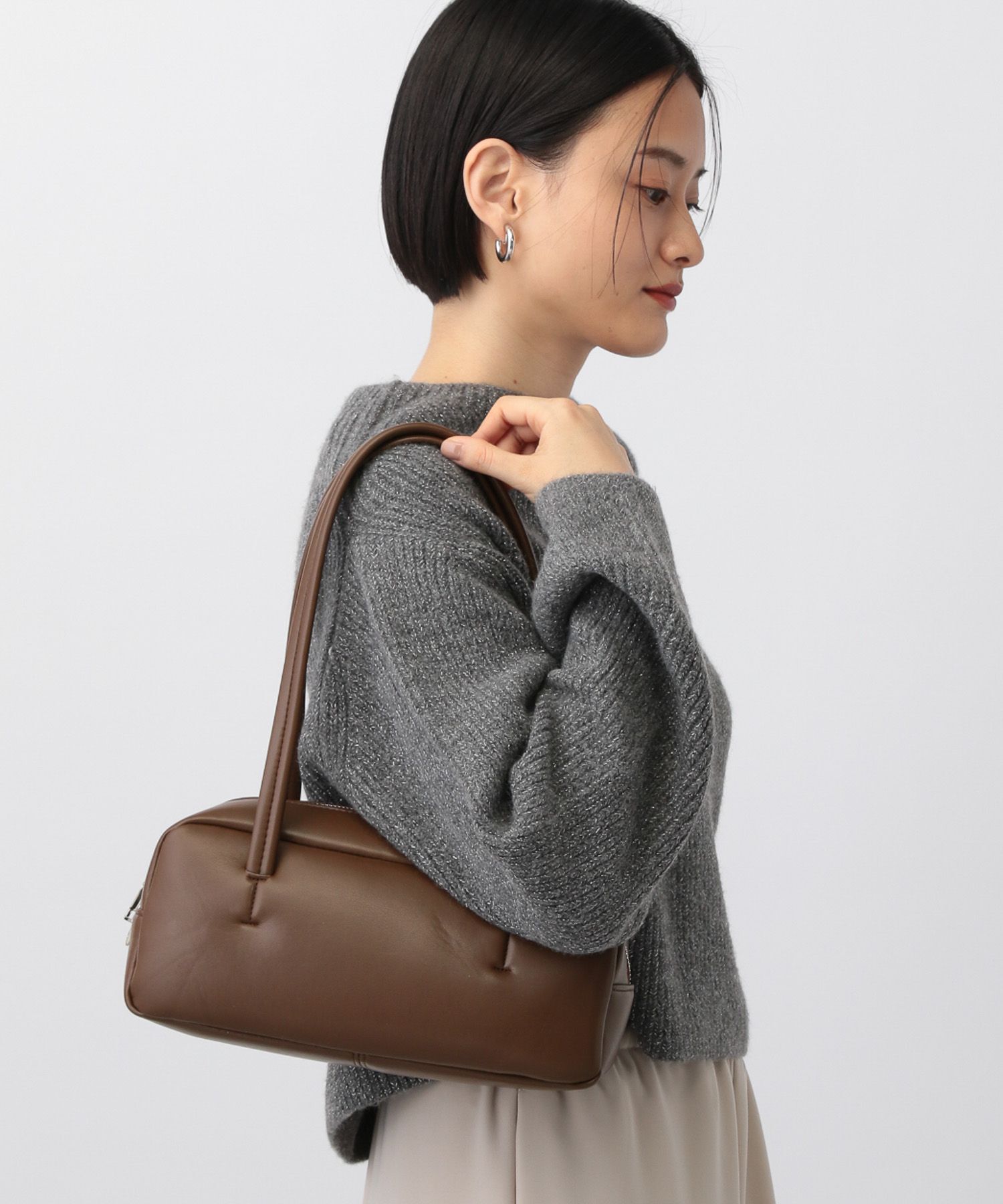 A part by 「ロングハンドルソフトボストンバッグ」|ボストンバッグ|ブラウン