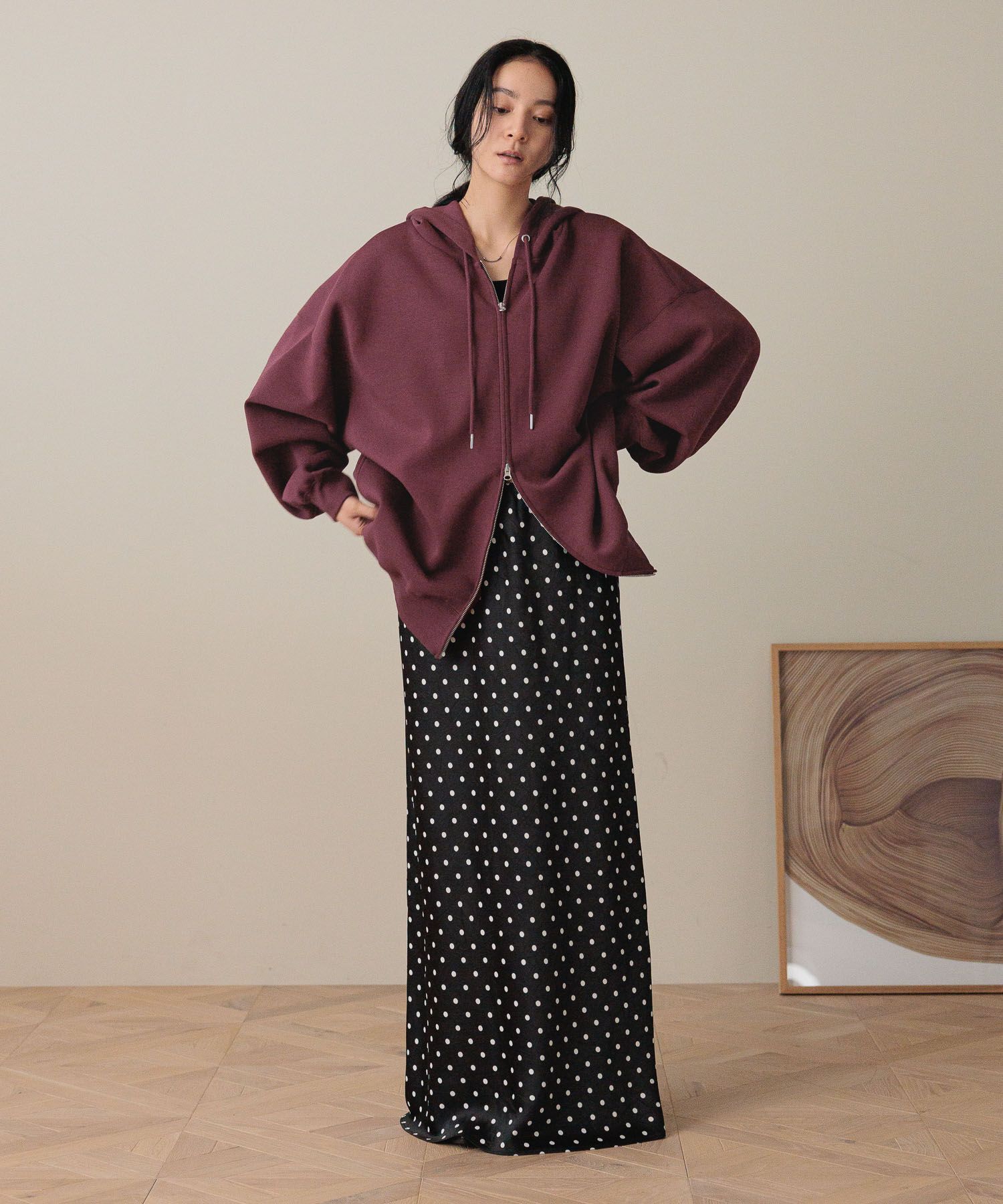 LOWRYS FARM「ストレッチサテンスカート」|スカート|