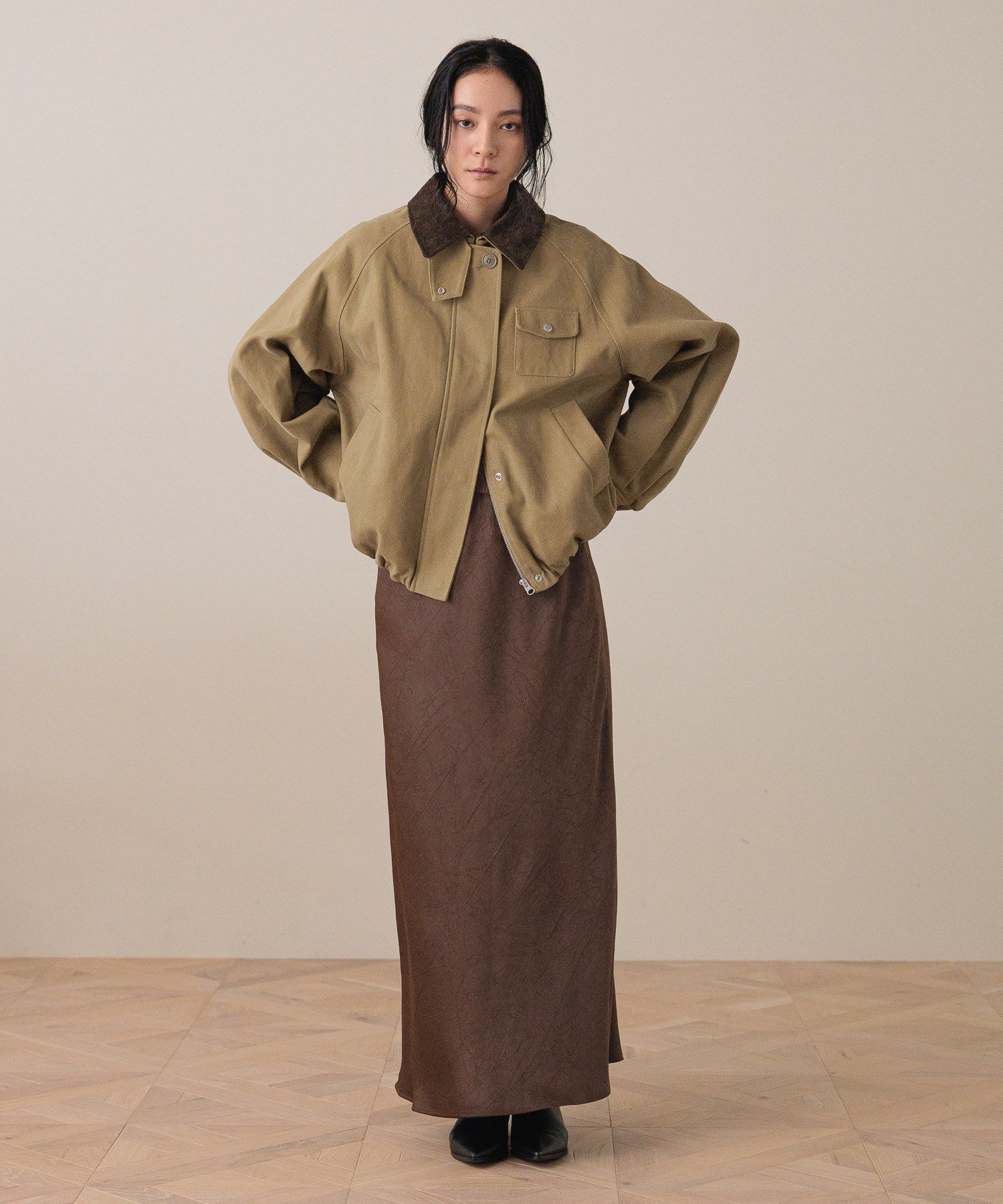 LOWRYS FARM「ストレッチサテンスカート」|スカート|