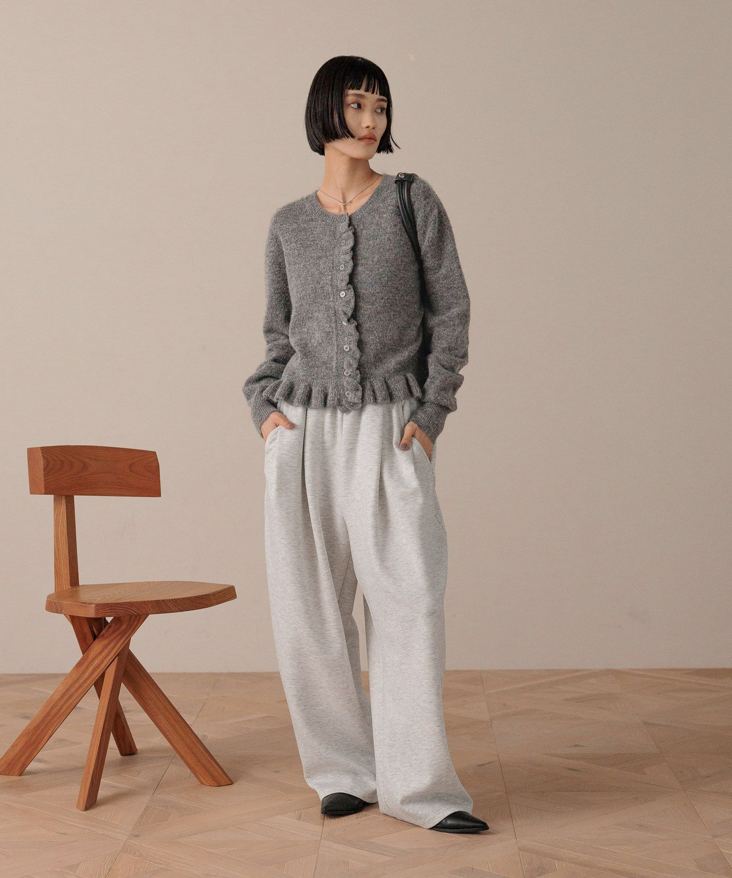 LOWRYS FARM「チビフリルカーディガンＬＳ」|ニット・セーター|