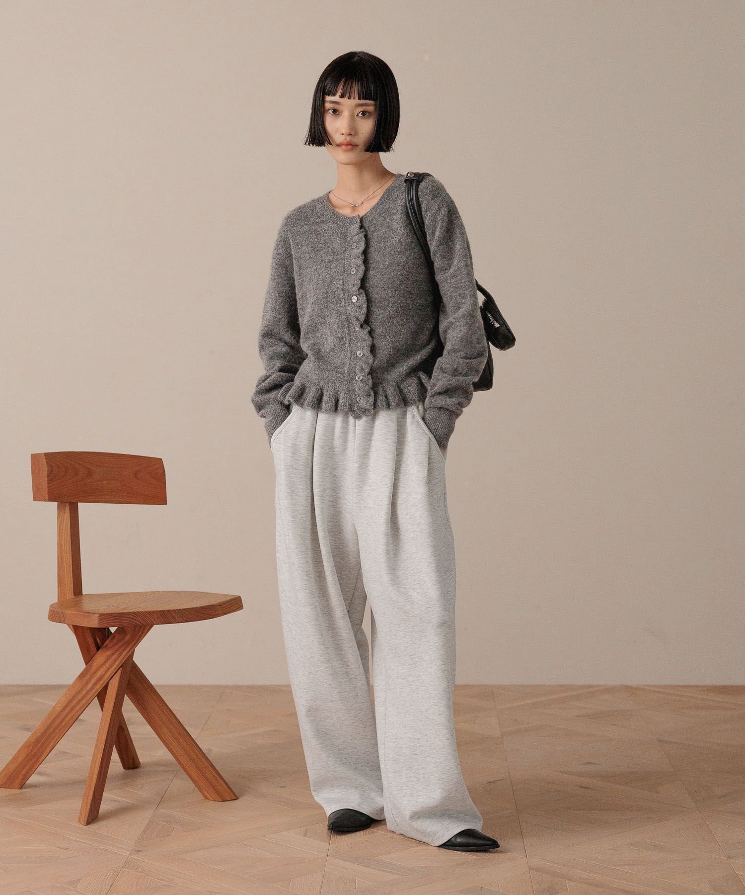 LOWRYS FARM「チビフリルカーディガンＬＳ」|ニット・セーター|