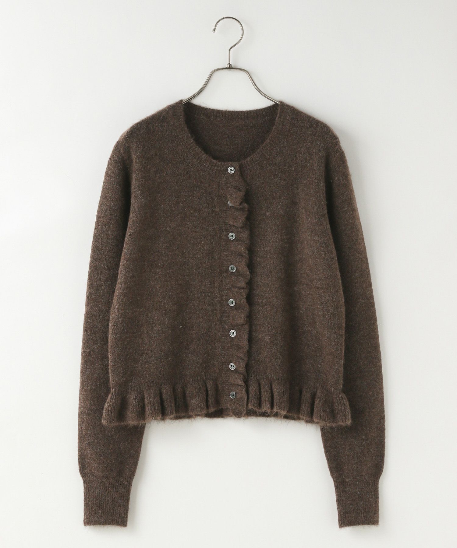 LOWRYS FARM「チビフリルカーディガンＬＳ」|ニット・セーター|BRN8