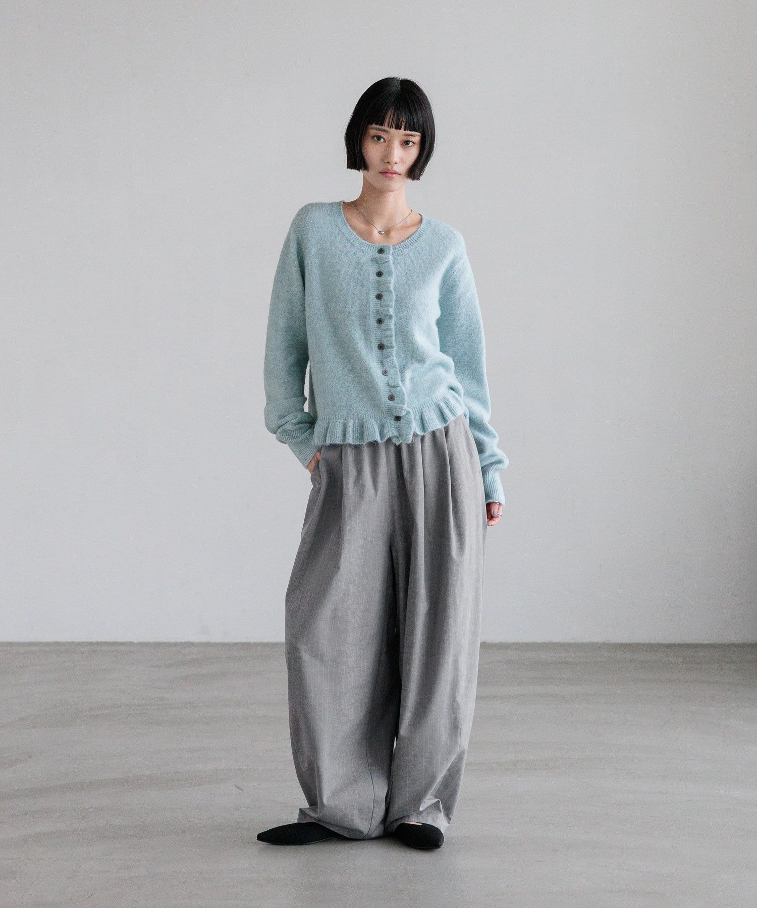 LOWRYS FARM「チビフリルカーディガンＬＳ」|ニット・セーター|