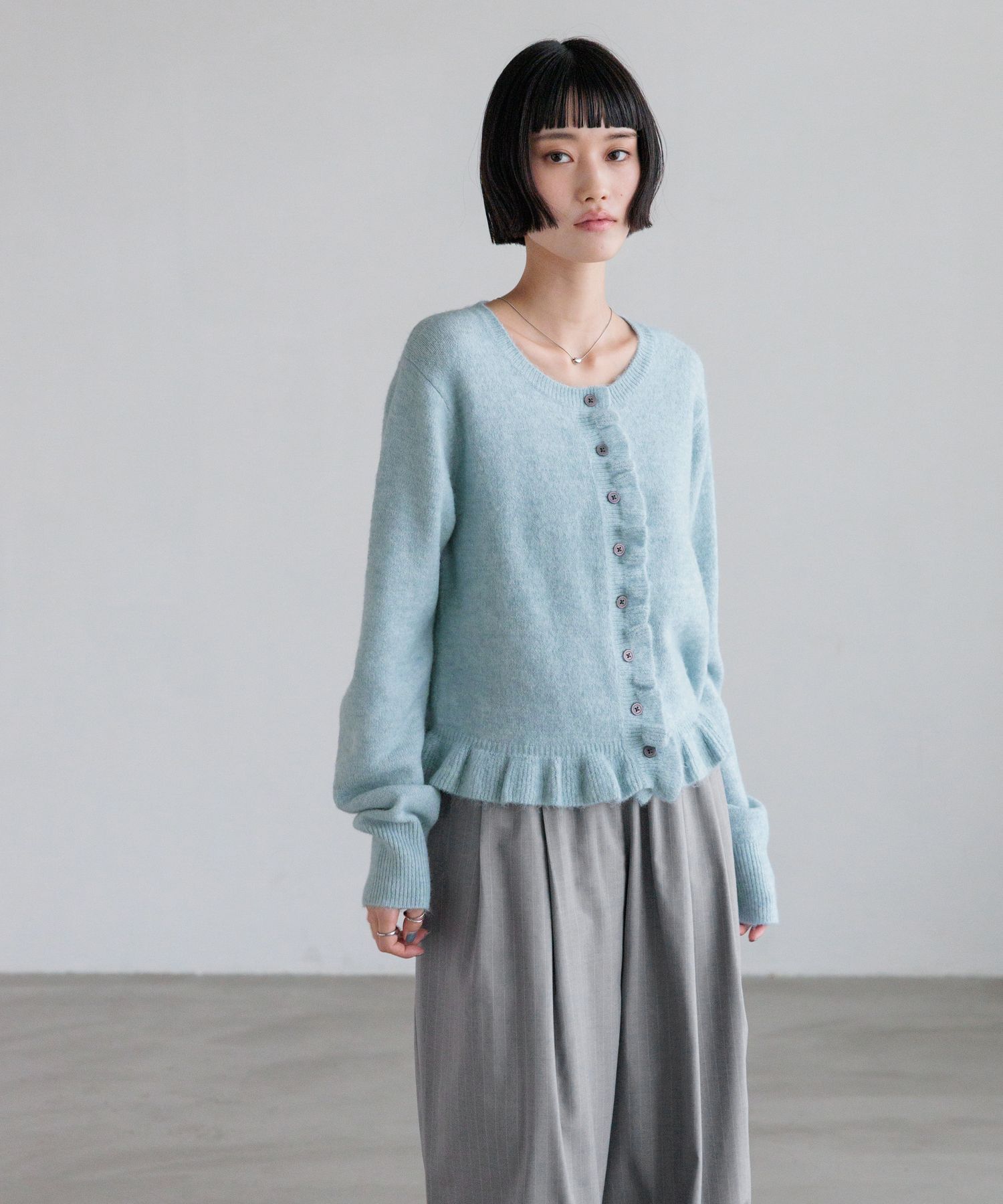 LOWRYS FARM「チビフリルカーディガンＬＳ」|ニット・セーター|