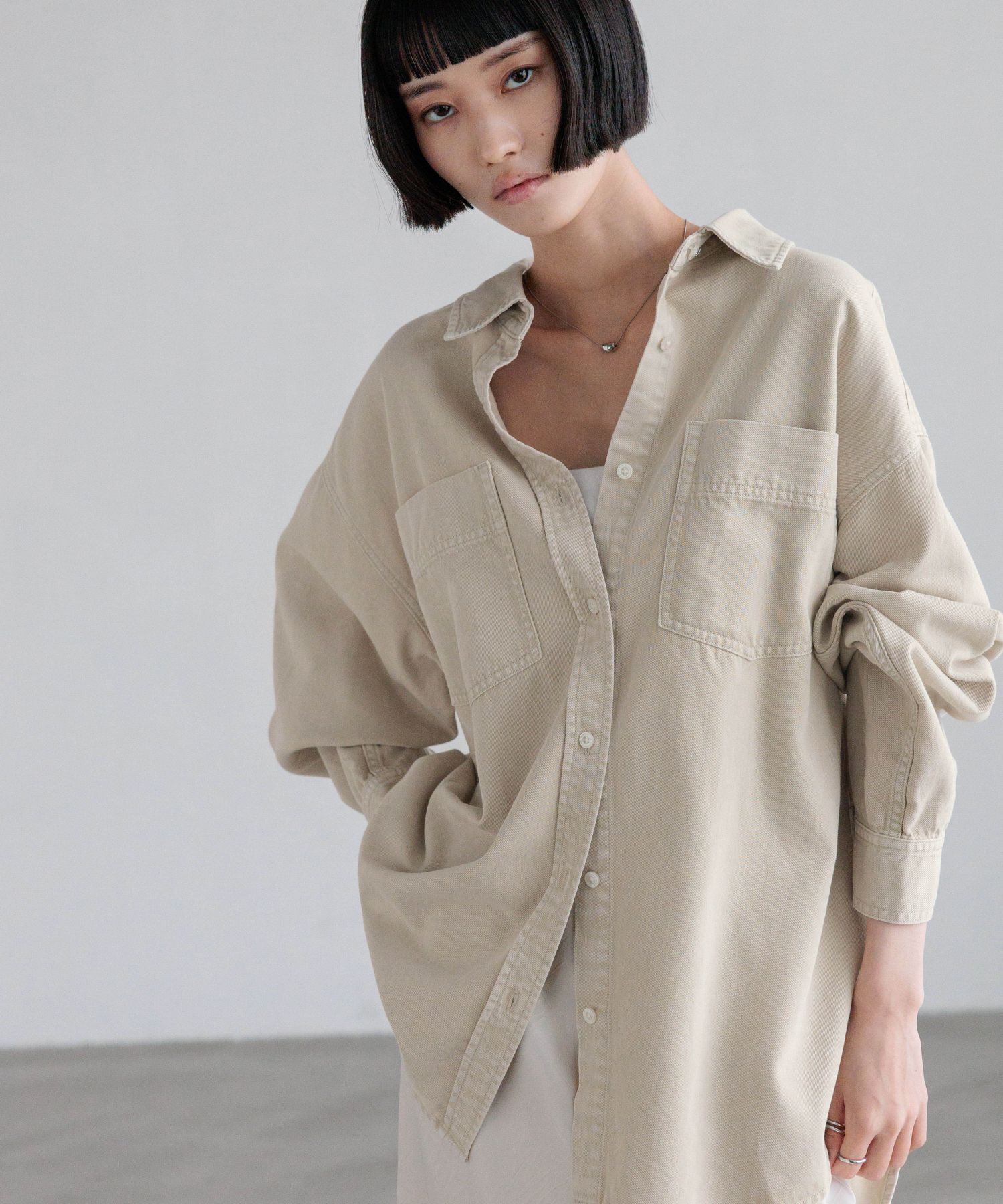 LOWRYS FARM「アソートデニムＢＩＧシャツ」|シャツ・ブラウス|BRN1