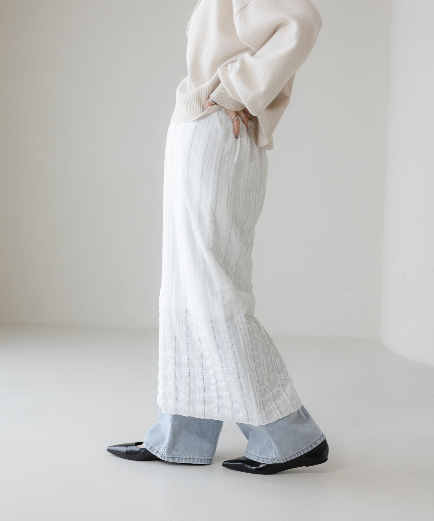 LOWRYS FARM「チビフリルカットタイトスカート」|スカート|