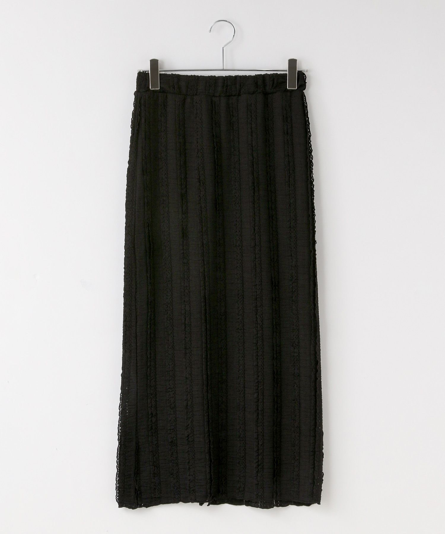 LOWRYS FARM「チビフリルカットタイトスカート」|スカート|BLK