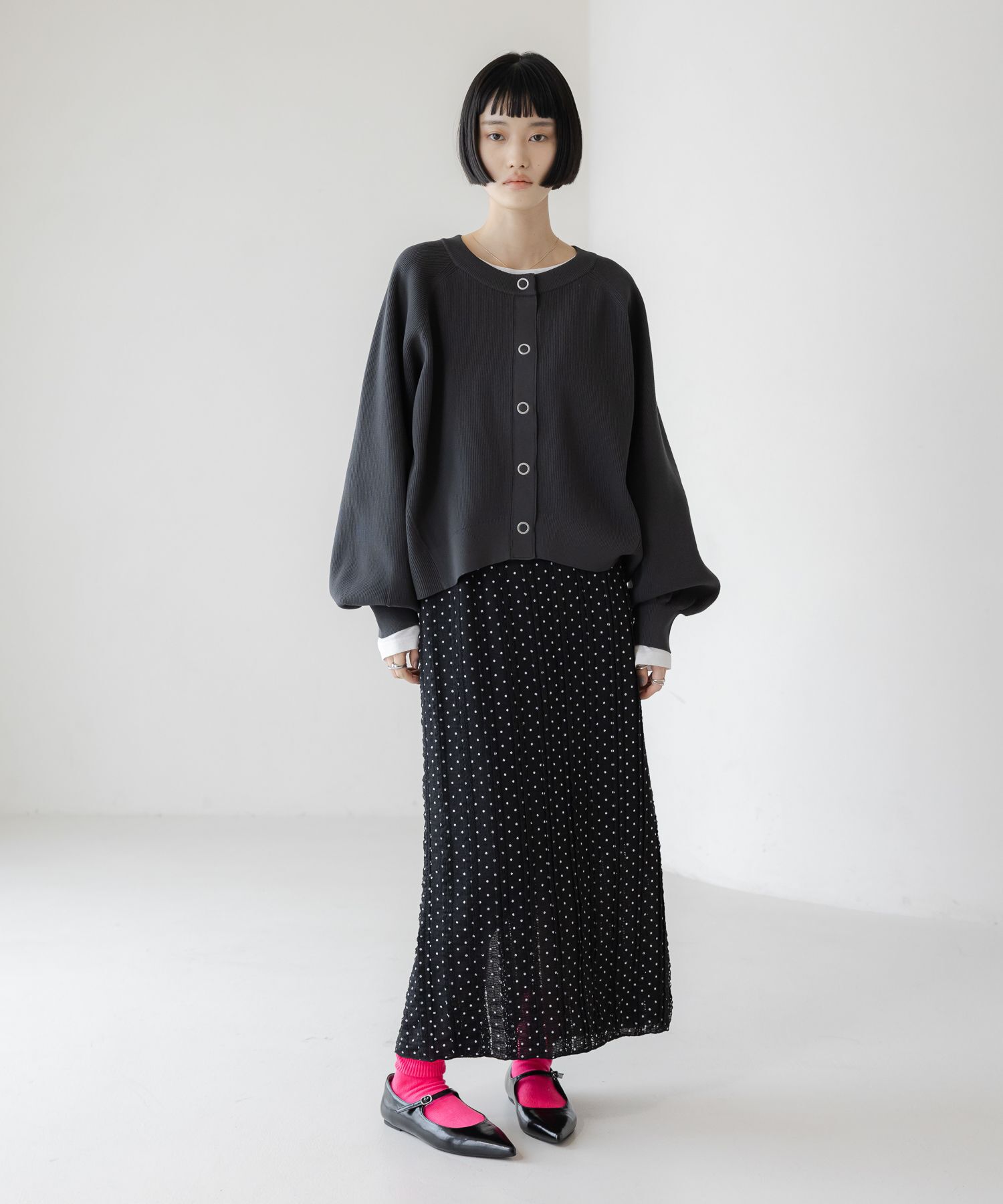 LOWRYS FARM「チビフリルカットタイトスカート」|スカート|