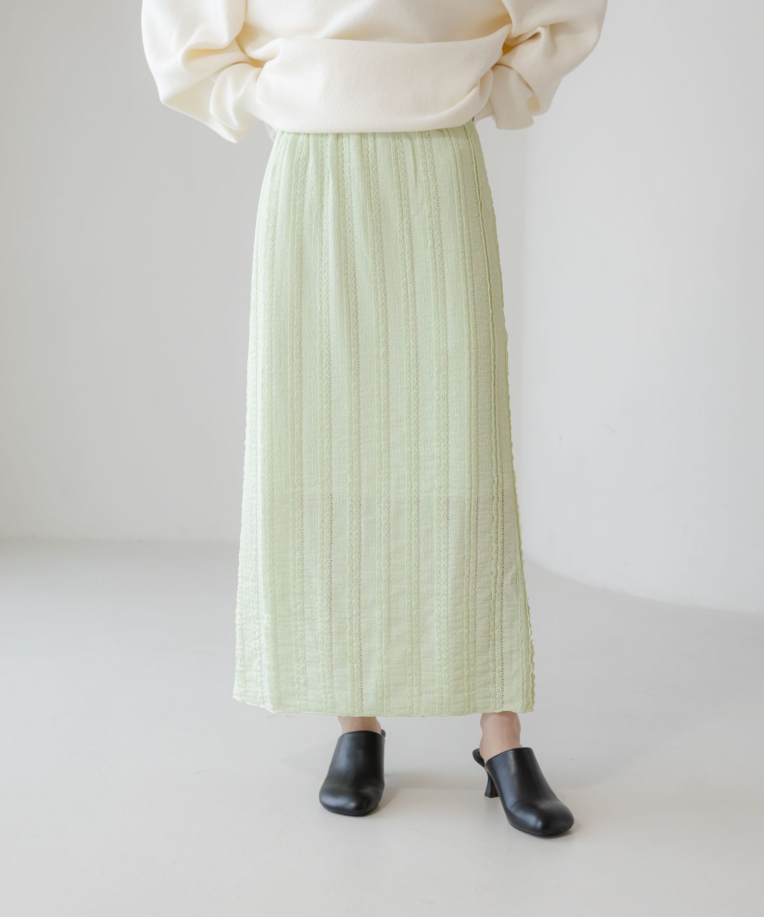 LOWRYS FARM「チビフリルカットタイトスカート」|スカート|GRN2